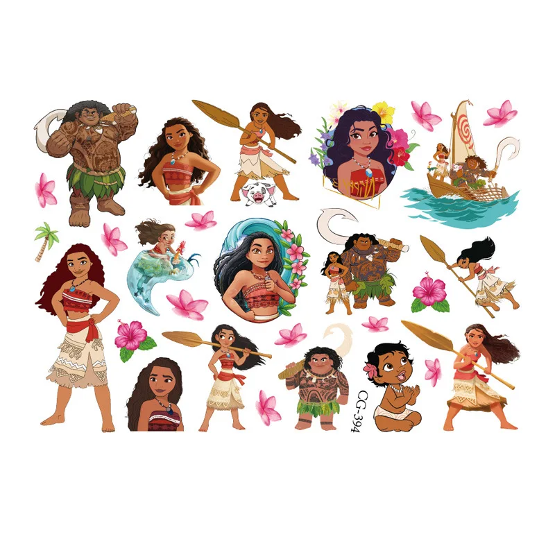 Disney Cartoon Anime Moana Tattoo Adesivos, Tatuagens Temporárias Infantis, Arte Corporal, Brinquedos de Festa Cosplay, Presentes Infantis, Novo