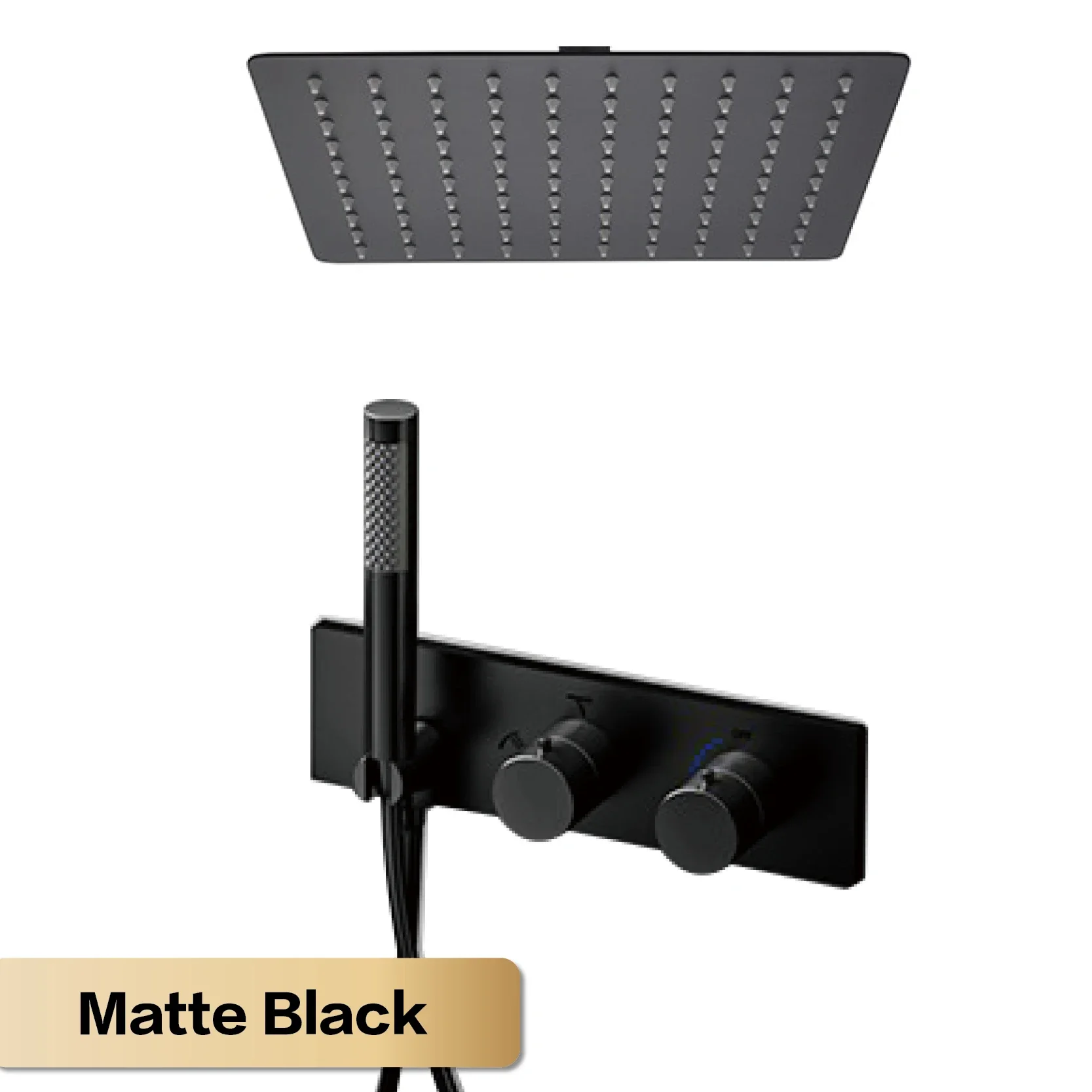 bathroom constant temperature shower concealed ceiling waterfall faucet hidden into the wall ceiling shower Black Shower Set