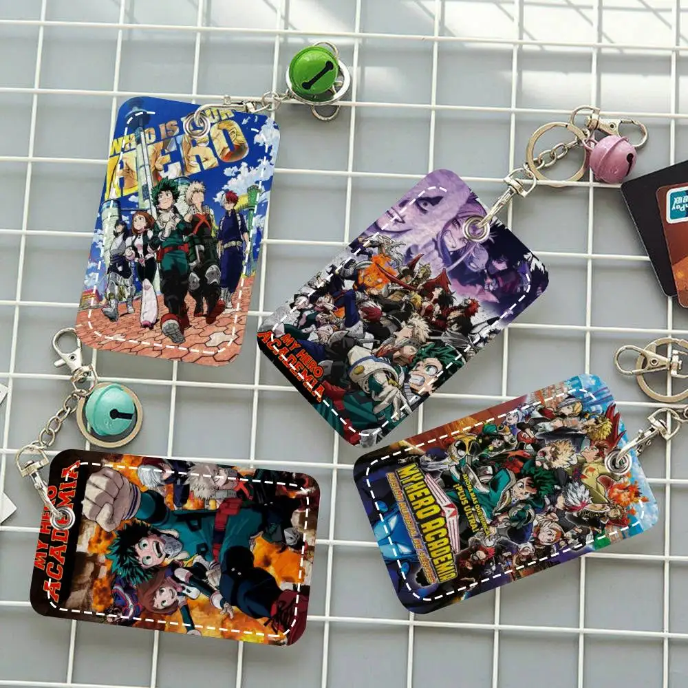

Держатель для карт в стиле аниме My Hero Academia, подходит для кредитных карт, проездных билетов, мягкий кожаный прямоугольный брелок для ключей, защитный чехол