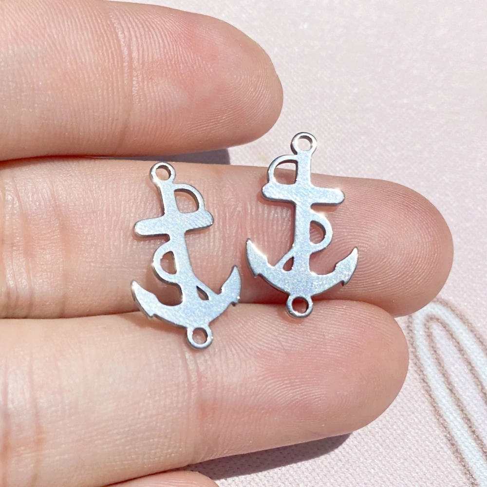 

20Pcs Anchor Rudder Charm Stainless Steel Sailing Peace Diy Craft Earrings Links Wishes Bracelet Jewel Making Wholesale