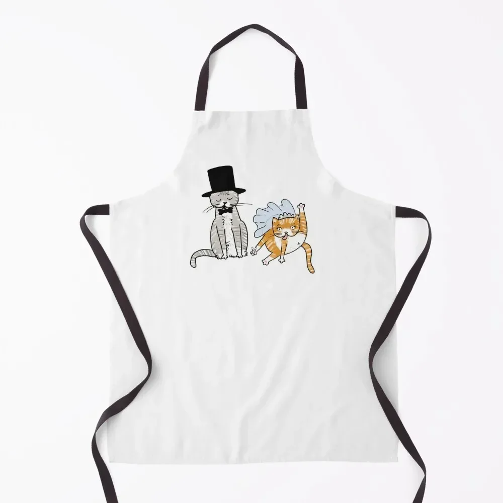 Wedding cats Apron Utensils For Kitchen Home Supplies for women with pocket Camping Apron