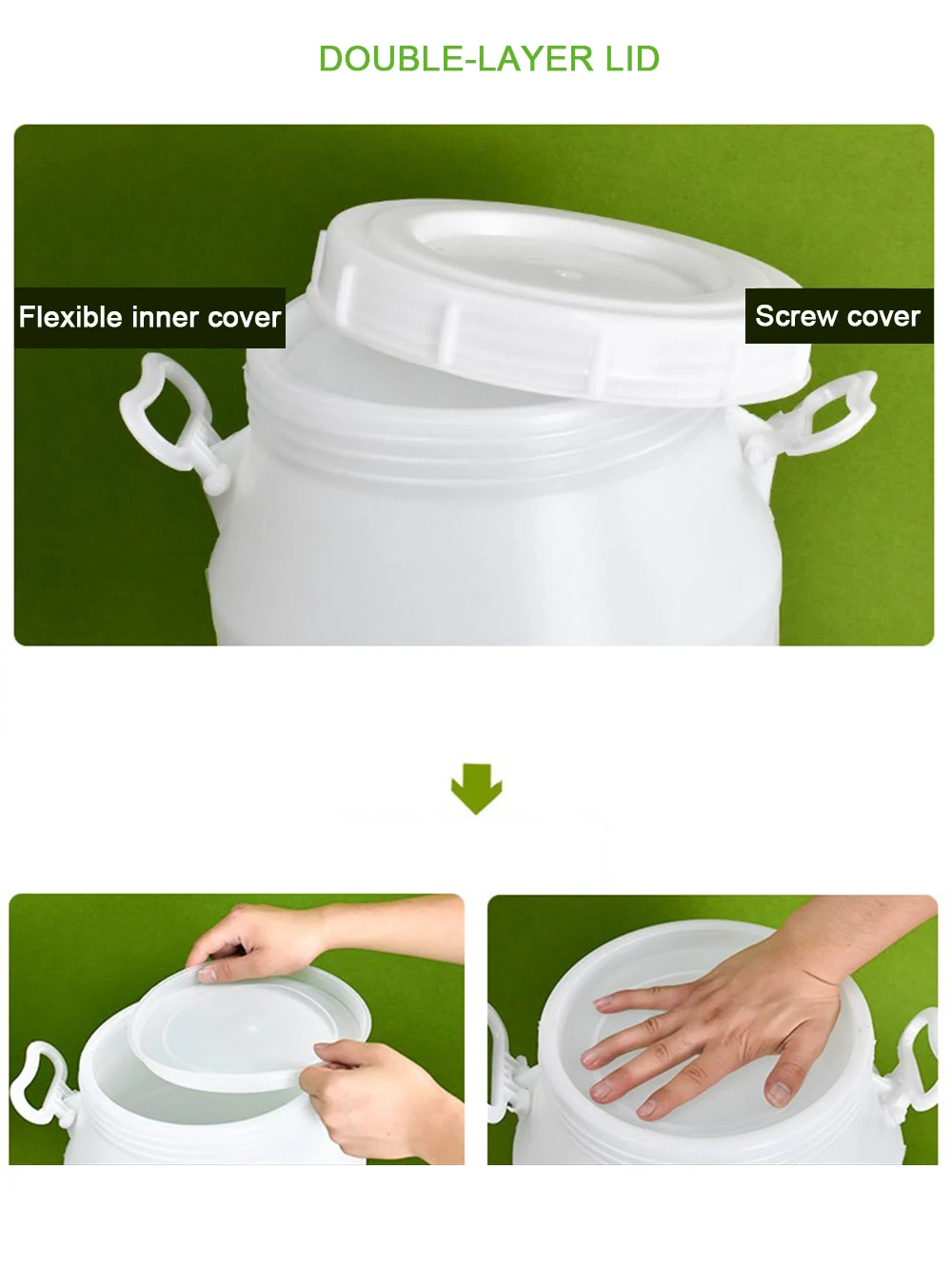 Enzyme Barrel Fermenter Plastic Bucket for Beer Wine Fermentation Brewing Food Grade Container Sealed Barrel Water Storage Tank