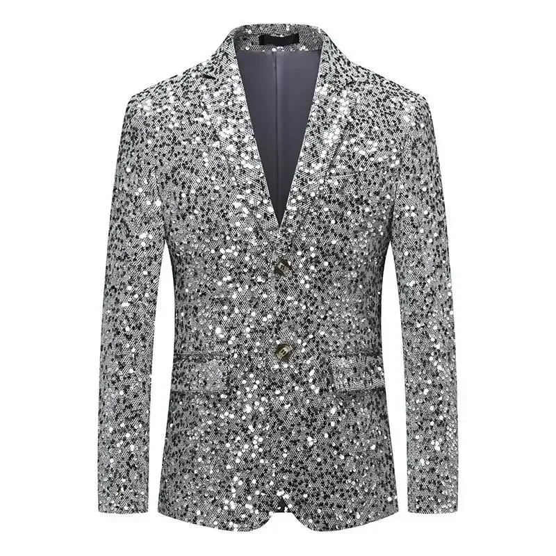 Foreign Trade 2024 Performance Dress, Gold Sequin Suit, Korean Suit, Nightclub, Men's Suit, Host, Emcee, and Cinema Jacket