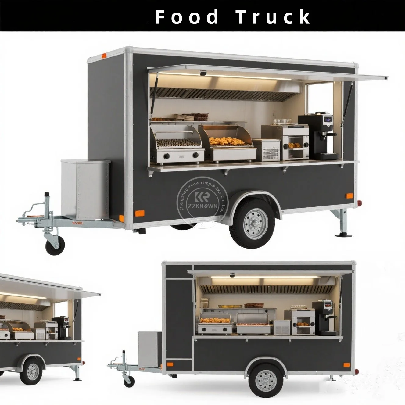 

Modern Style Custom Size Food Truck BBQ Pizza Trucks Mobile Dining Car Hot Dog Food Cart Burger Trailer Coffee Vending Van Food