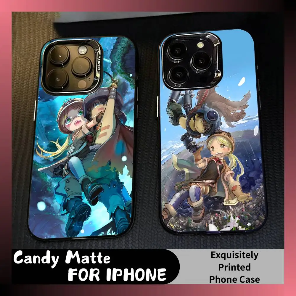 Funda para Teléfono R-Riko Anime Reg Made in A-Abyss para iPhone 16 17 15 14 12 13 Pro Max, Negra, Mate, Antigolpes