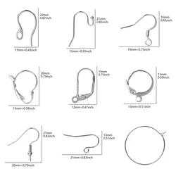 50/100PCS Stainless Steel Silver Color Earrings Clasps Hooks For DIY Jewelry Making Iron Hook Earwire Earrings Findings Supplies