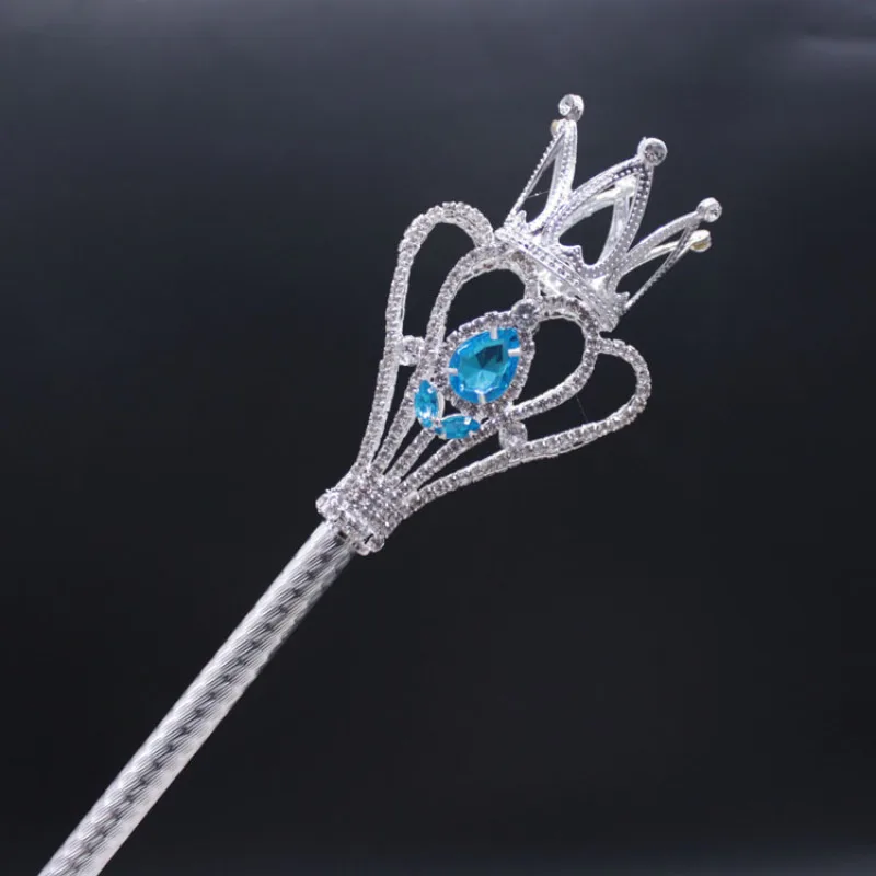 Kinder Metalen Diamanten Kroon Vrouwen Scepter Prinses Cane Cetro Prop