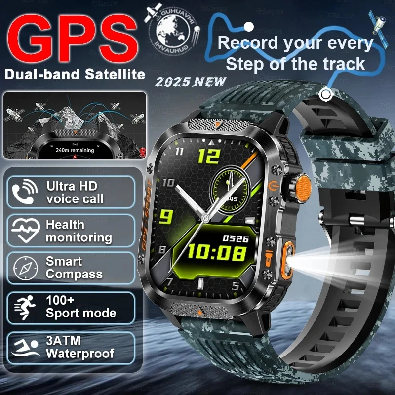 2025 الرياضة لتحديد المواقع ساعة ذكية رجل امرأة في الهواء الطلق مقاوم للماء Smartwatch لتحديد المواقع جهاز تعقب للياقة البدنية لشاومي هواوي آيفون 16 17