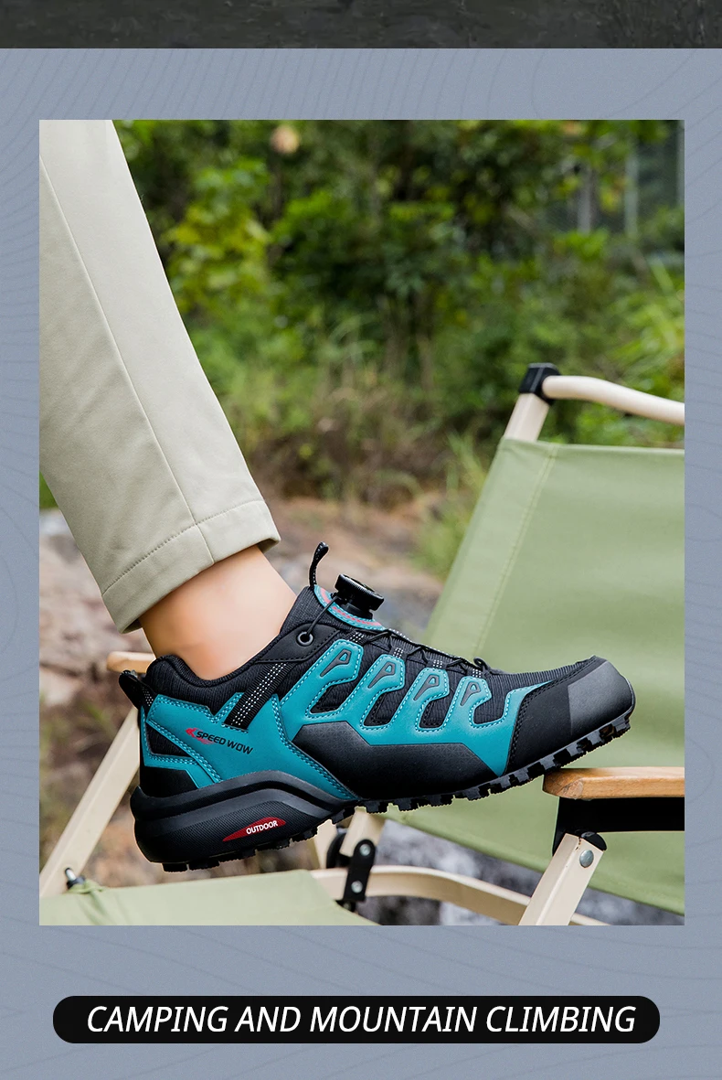 Neu eingetroffene Herren-Wanderschuhe, atmungsaktiv, zum Schnüren, Trekking, mit Dämpfung, Outdoor-Kletter- und Tourismus-Sneaker für Herren – Detail 5