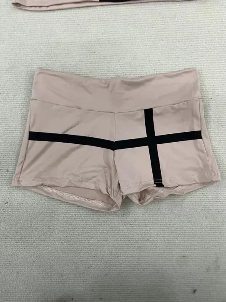 Harajuku Aesthetics Gothic Hot Girl Strapless Vest Women's Fashion Summer Crop Exposed Short Style Chest Wrapped Top Shorts Sets