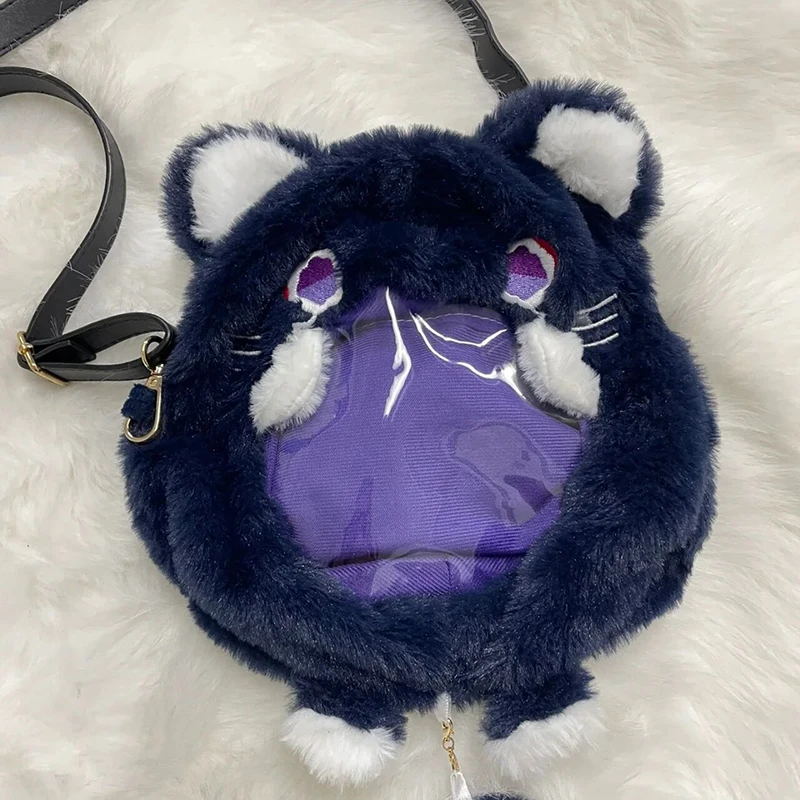 Scaramouche Cat zaino Bag Genshin Impact Wanderer Pet Cosplay borse a tracolla farcito peluche bambola Crossbody Messenger Bag regalo