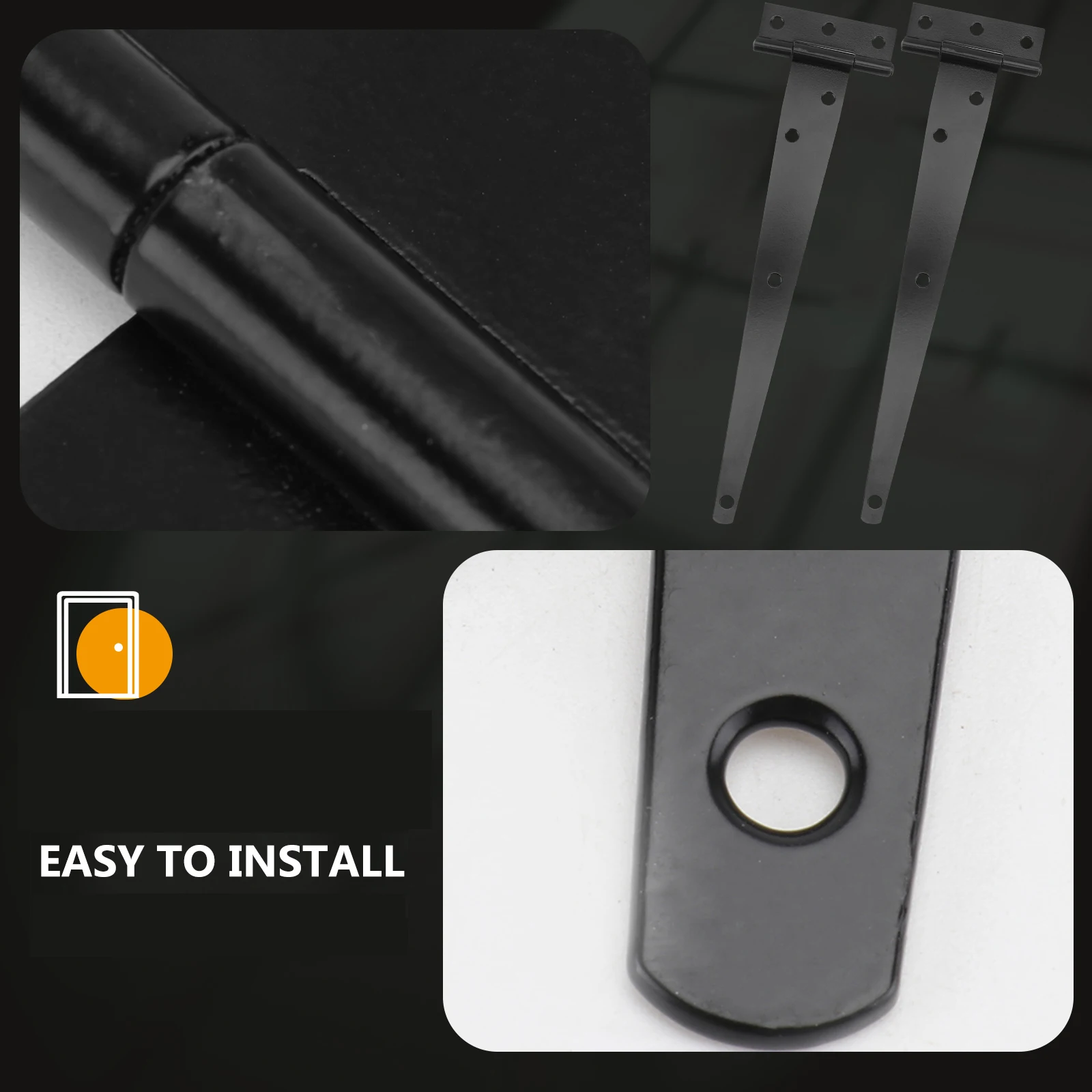 

2pcs T Shape Hinges Black Galvanized Heavy Duty 10 Inches Door Furniture Gate Hinges T-shaped Oxidation Resistant Corrosion