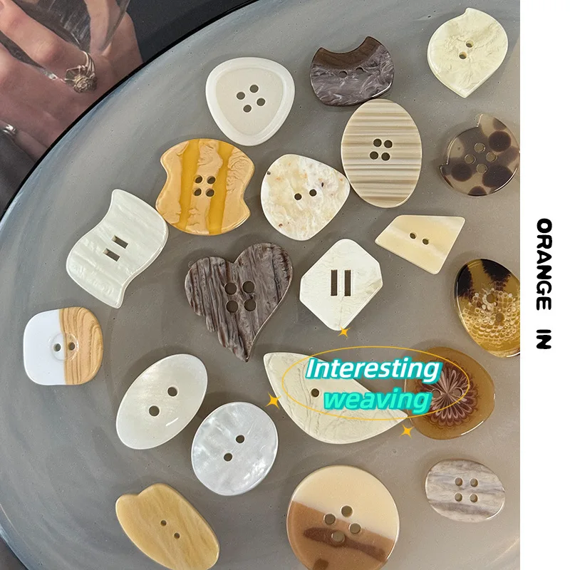 10/20pcs Big Love Square Resin Button, DIY Decorative Button, Two Eye Four Eye Clothing Windbreaker Coat Coat Suit Button