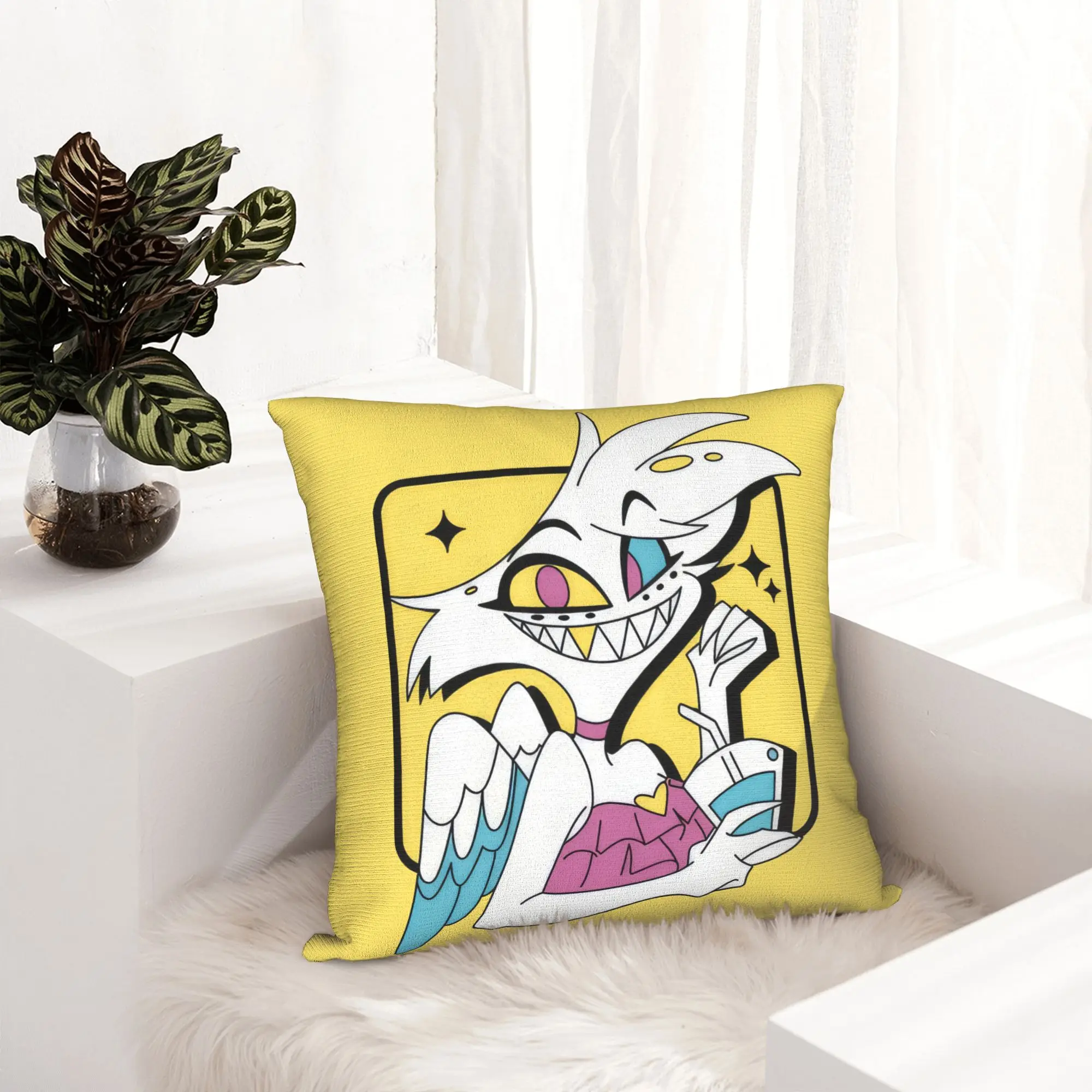 Hazbins Hotels Cute Angel Dust Pillowcase Soft Cushion Cover Decoration  Throw Pillow Case Cover Chair Zipper