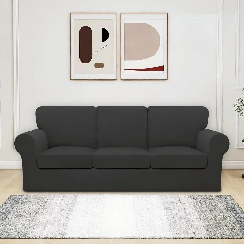 

Authenticity guarantee.7 Pieces Stretch Couch Seat Cushion Couch Anti-Slip Sofa Slipcove Cover Washable Sofa Cover Set for 3 Bac