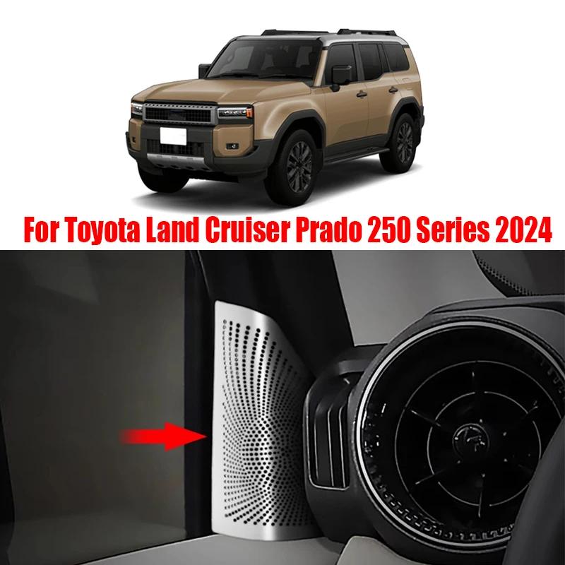 For Toyota Land Cruiser Prado 250 Series 2024 A-pillar horn protective cover front triangular horn cover stainless steel