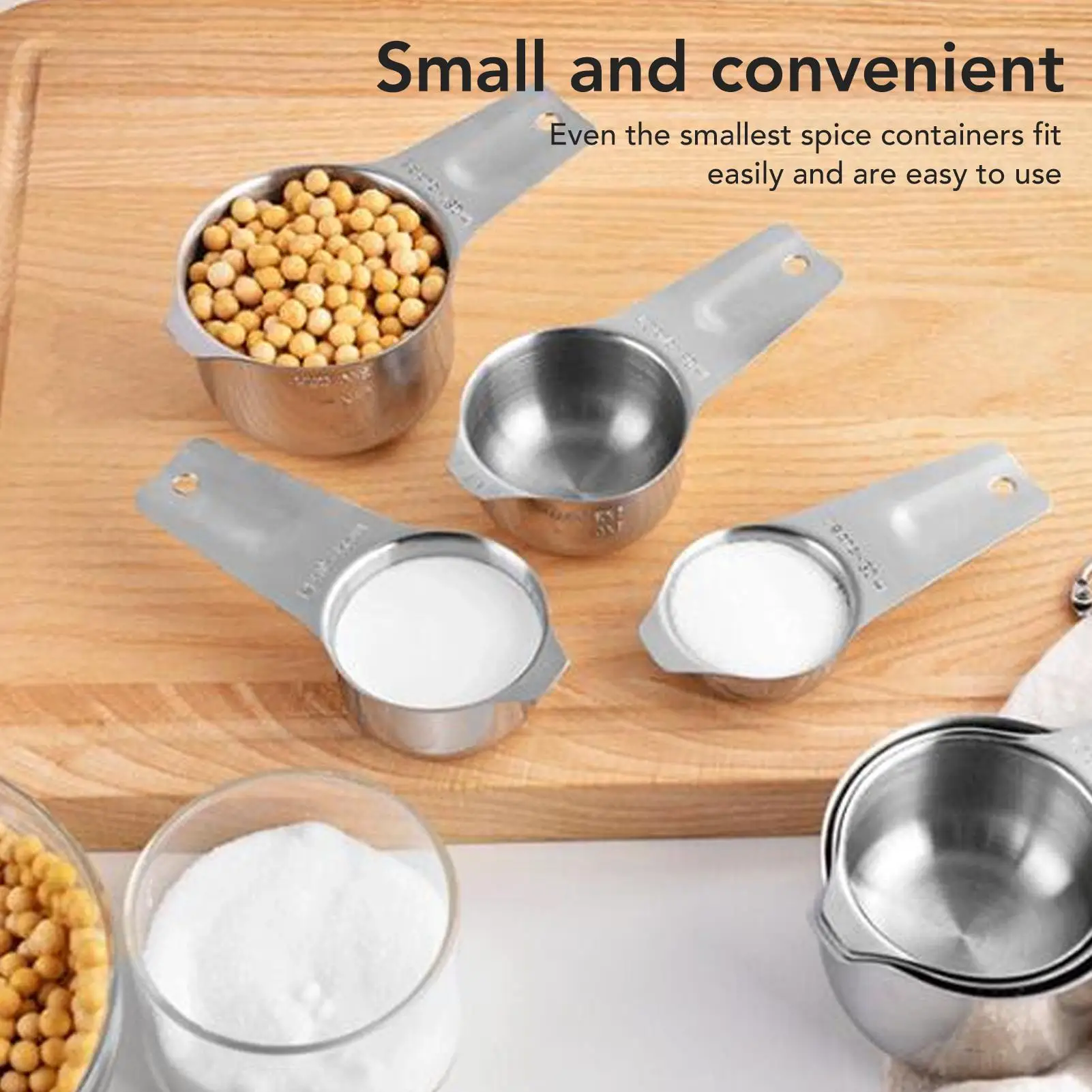 Nesting Stainless Steel Measuring Cups Set with Sturdy Handle for kitchen Use