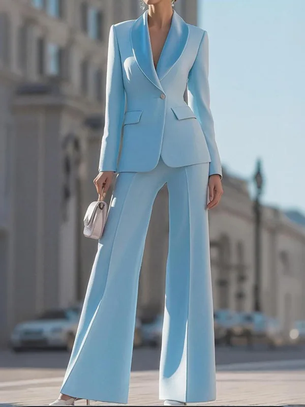 

Ele Pure Color Long Sve Busin Костюм Осенне-зимняя коллекция Профессиональный женский брючный костюм из полиэфирного волокна