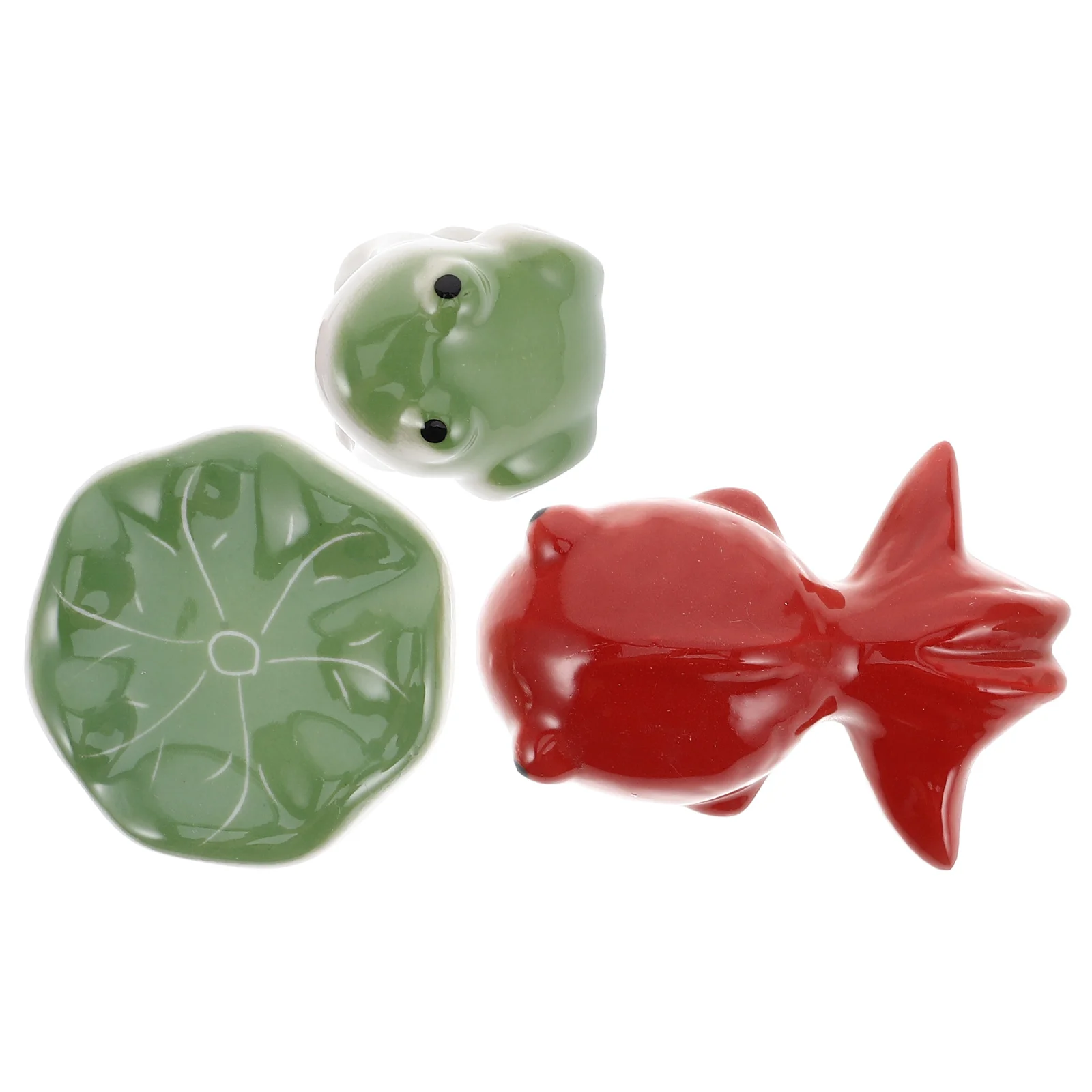 

1Set Ceramic Floating Fish Frog Lotus Leaf Sculpture Adorable Aquarium Ornament Fish Tank Decoration Underwater Craft