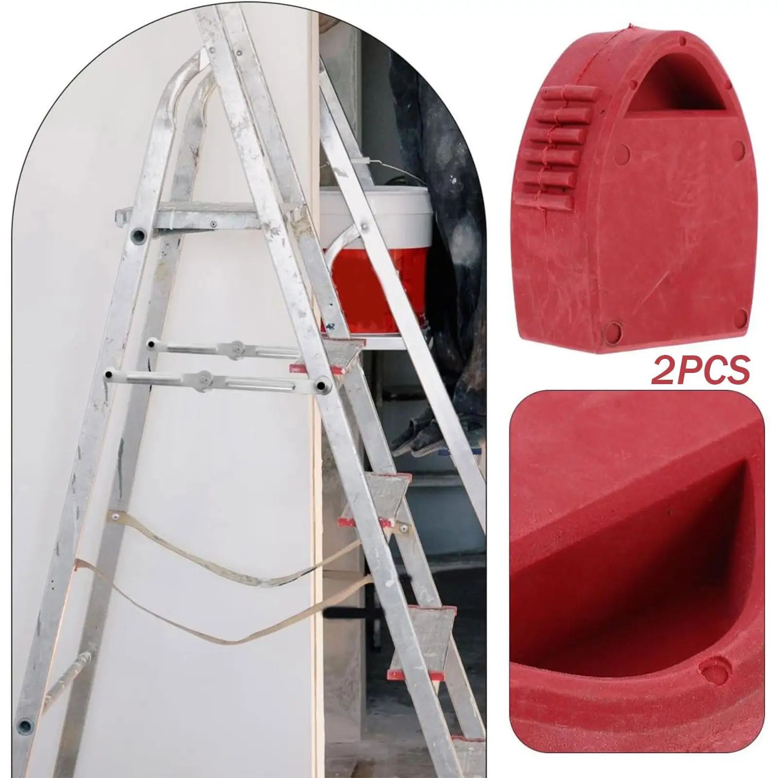 Rubber Ladder Safety Covers Multi Size Noise Reduction for Portable Folding Ladder Home and Gym Equipment