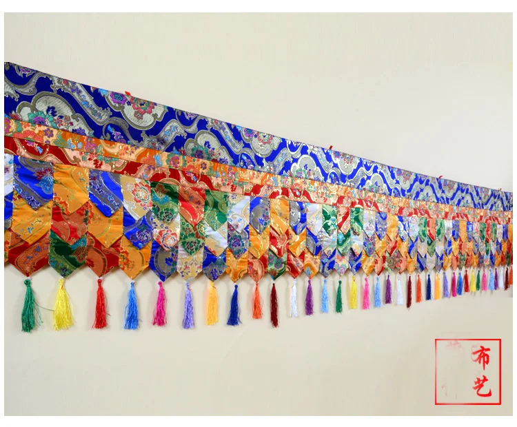 3 Meters long Wholesale Buddhist supplie Buddhism family Temple Embroidery wall Hanging table Altar Enclosing curtain draperies