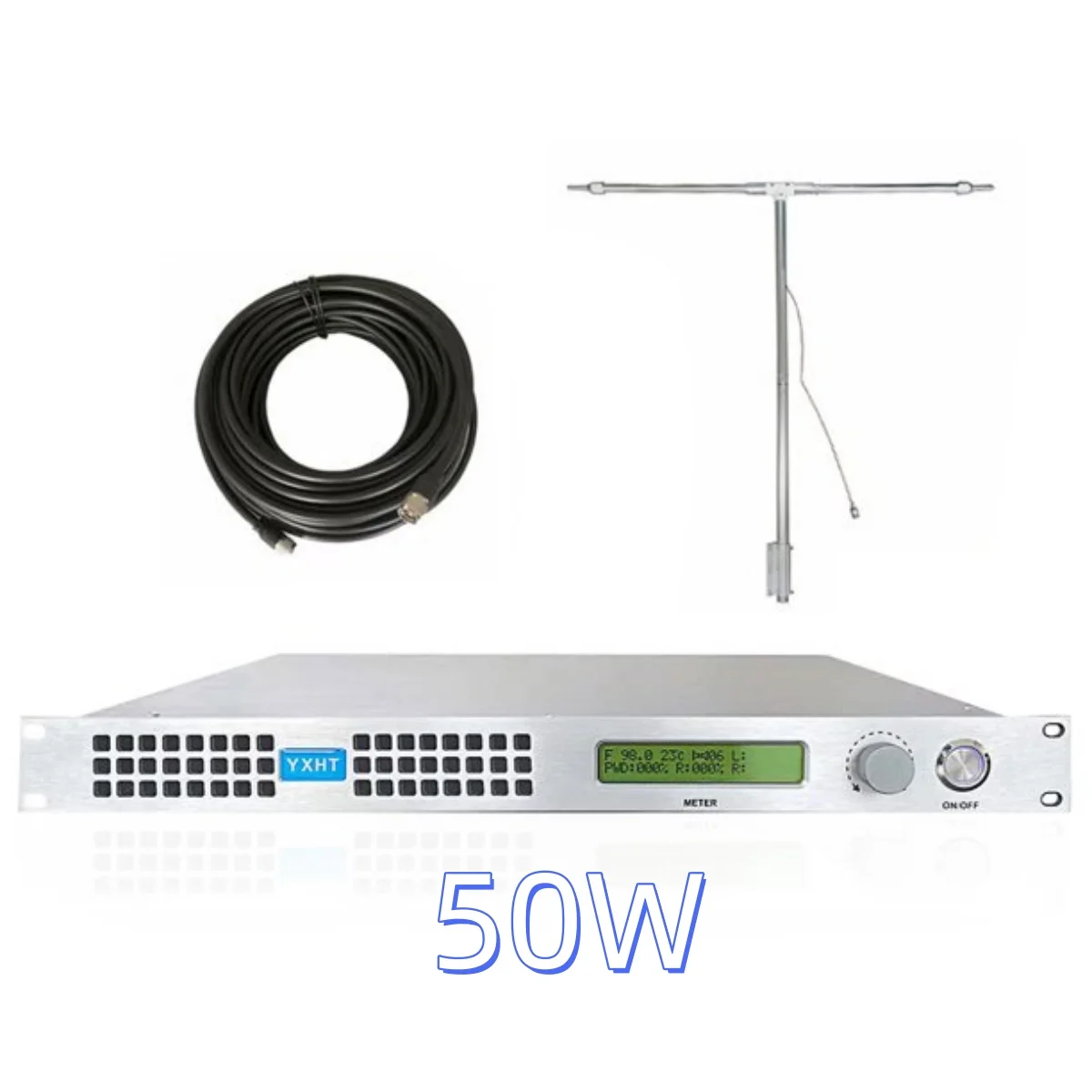 

50w FM Transmitter + antenna + cable for Church 87.5-108MHz Broadcast with Power Amplifier Fcc Certified