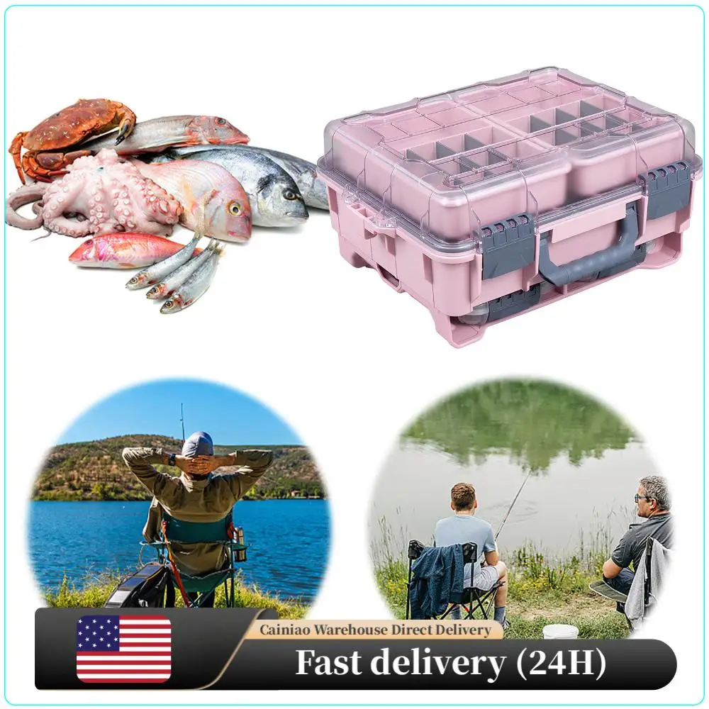 

Universal Fishing Tackle Box Removal Inside Design for Fishing Gifts (Pink)