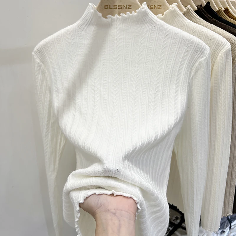 2025 Autumn Winter Base Layer Sweaters Fashion Turtleneck Sweaters Women Slim Long Sleeve Knitted Jumpers Soft Warm Femme Top