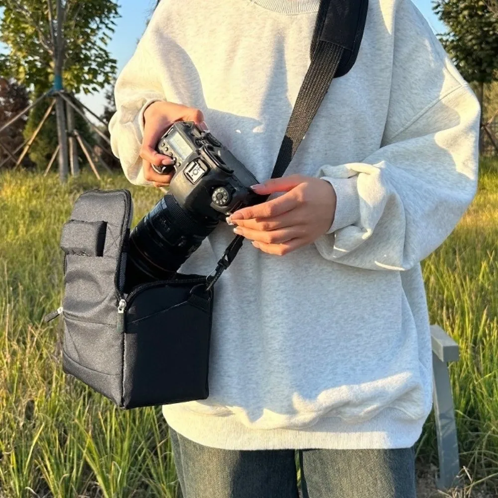 Multi-functional Digital DSLR Camera Bag Waterproof Padded Dividers Camera Storage Bag Nylon Wear Resistant Camera Lens Pouch