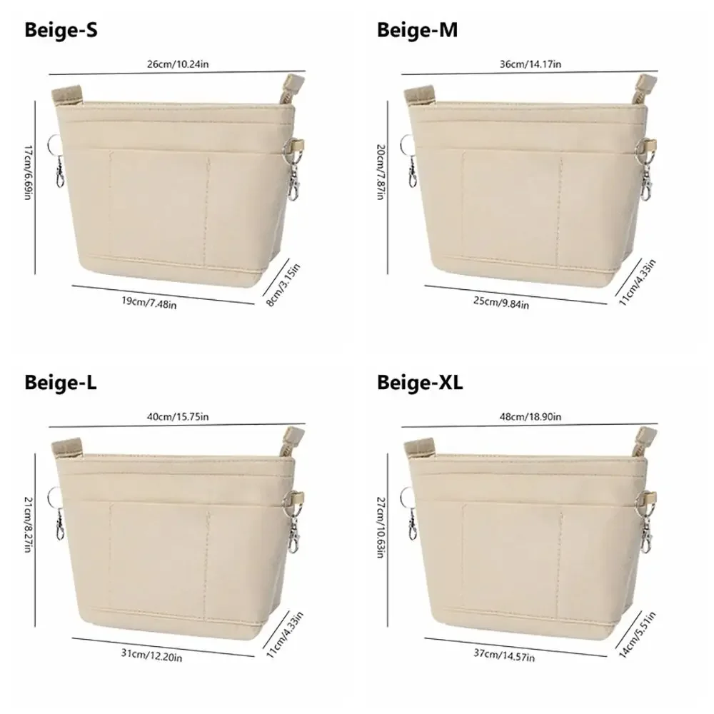 Felt Handbag Insert Liner Bag Large Capacity Multi-Pocket Purse Liner Bag Support Portable Internal Bag Storage Organization