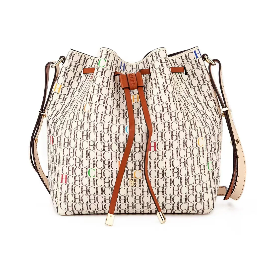 CH Fashion Daily Commuter Style Ladies Bucket Bag Unique Letter Print Design Ladies Shoulder Bag High Feeling Ladies Crossbody