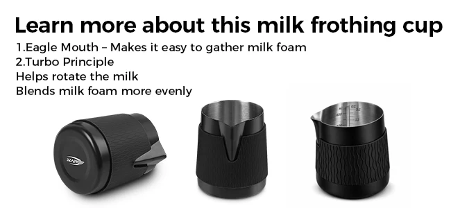 IKAPE Espresso Milk Pitcher V3, 500ml Milk Frothing Jug without Handle, Espresso Steaming Pitcher with Sharp Spout for Espresso