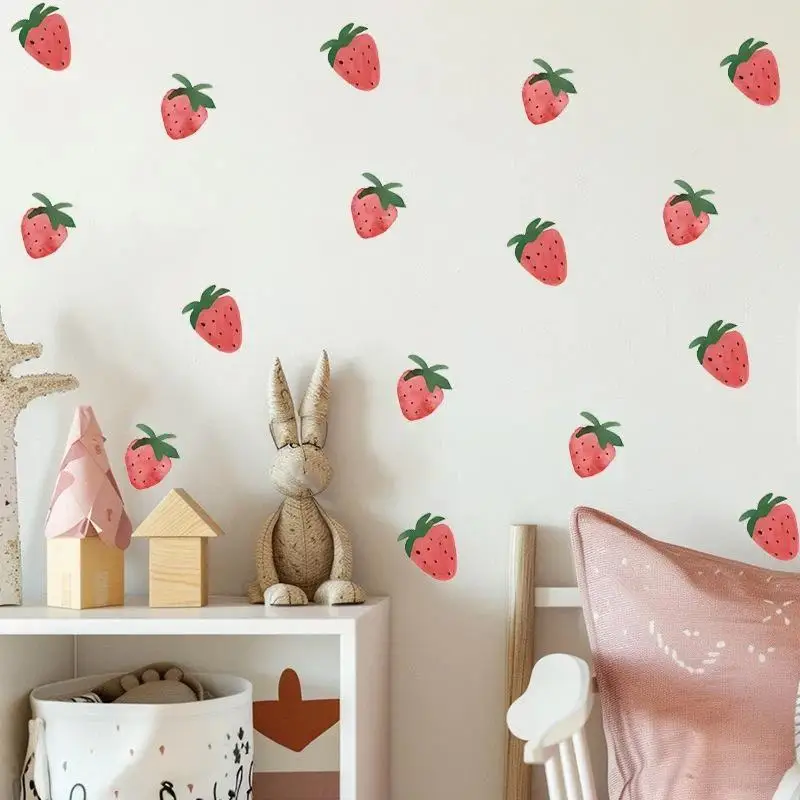 【HG】1PC Cute Berry Self Adhesive Wall Stickers Simple And Sweet Room Bedroom Background Wall Decoration Stickers