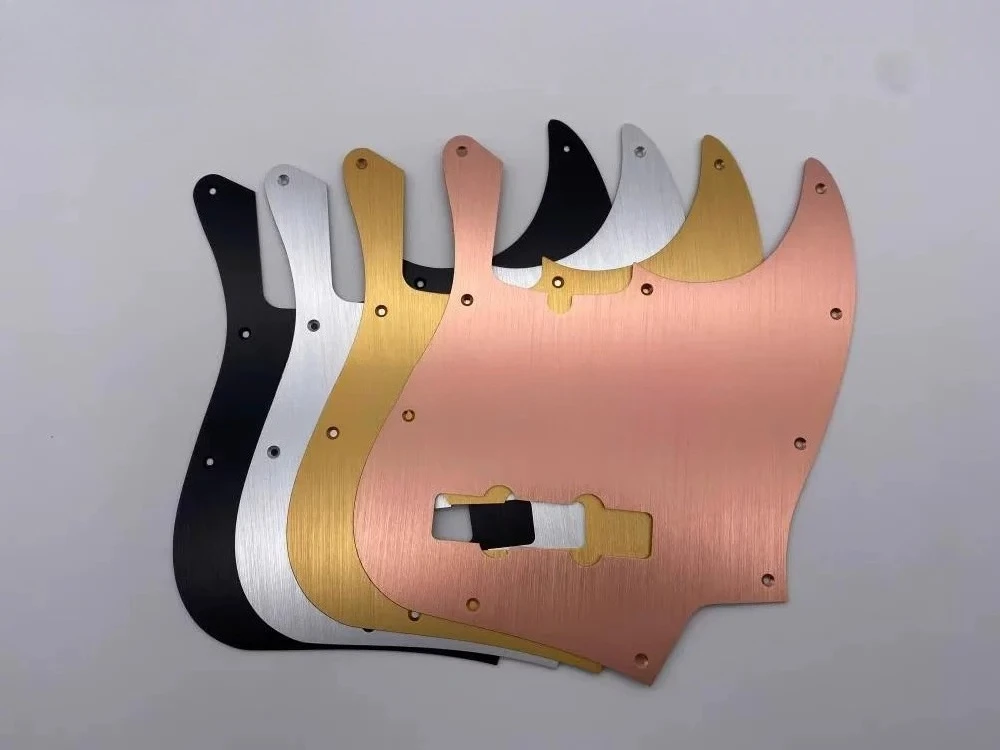 

11 Hole Aluminum Alloy Brushed Pickguard for JB Jazz Bass Electric Bass Guitar with Control Cavity Cutout