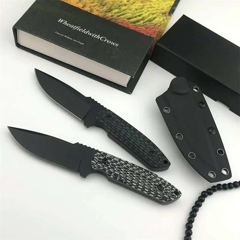 Super tech Rockeye straight knife with high hardness G10 handle, camping hunting tactical self-defense fixed knife