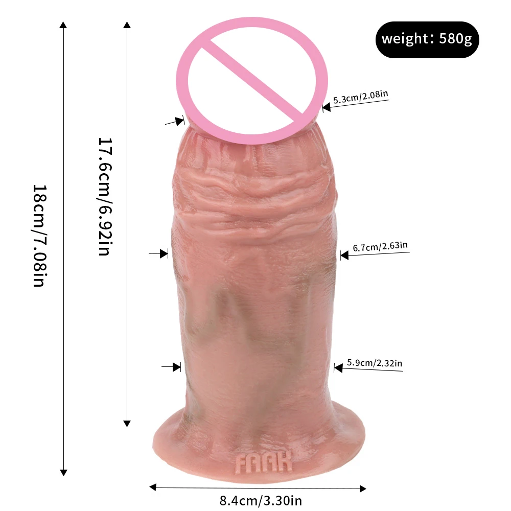 FAAK Silicone Realistic Thick Dildo with Sucker Large Butt Plug Skin Touch Sex Toys For Women Men Anal Massage Masturbate