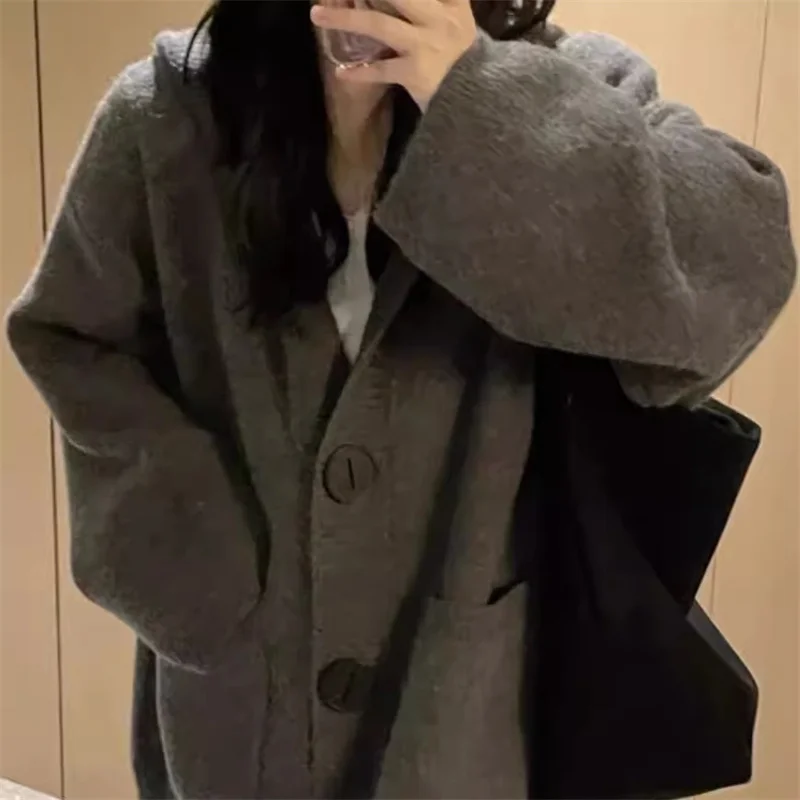 

Гуандун Дунгуань, роскошная ленивая вязаная шапка, свитер, ранняя осень 2023, новый топ с южным маслом, длинный кардиган с капюшоном све