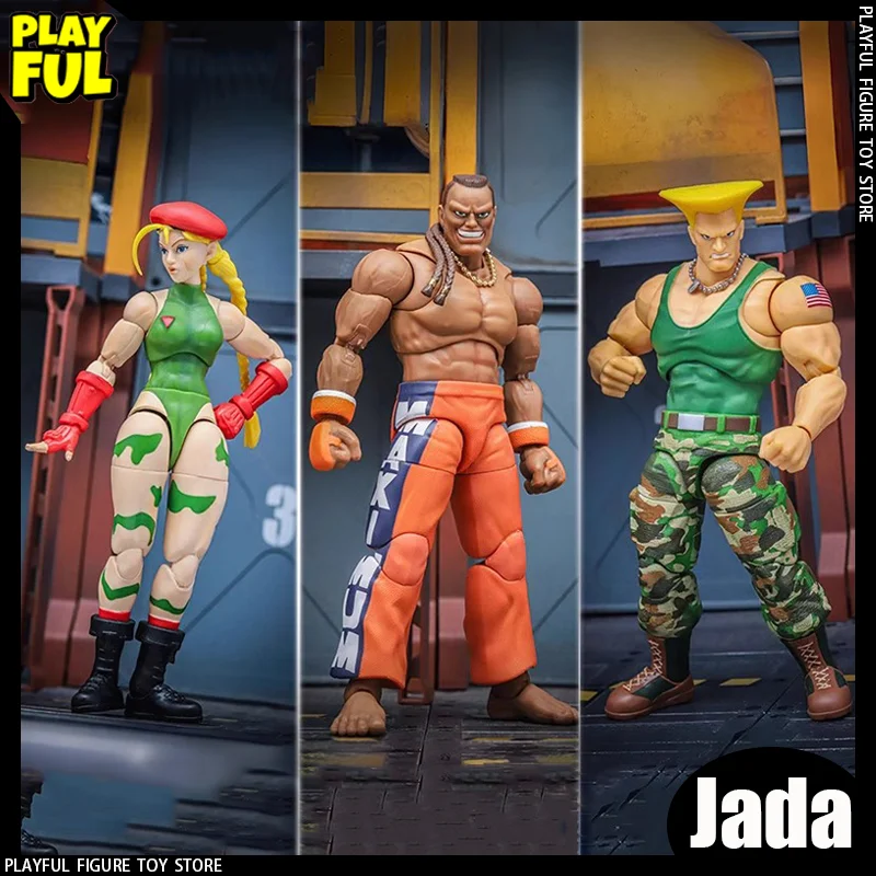 New In Stock Original Jada Street Fighter 6 Anime Figure 15cm Cammy White Guile Dee Jay Action Figure Street Fighter Toys Gift