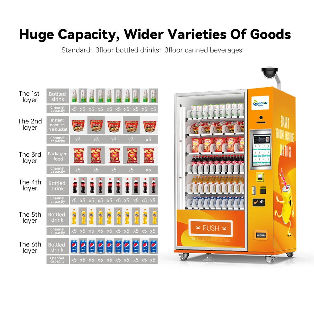 Smart Touchscreen Vending Machines For Snacks Beverages And Daily Necessities Ideal For Unmanned Stores And Side Businesses