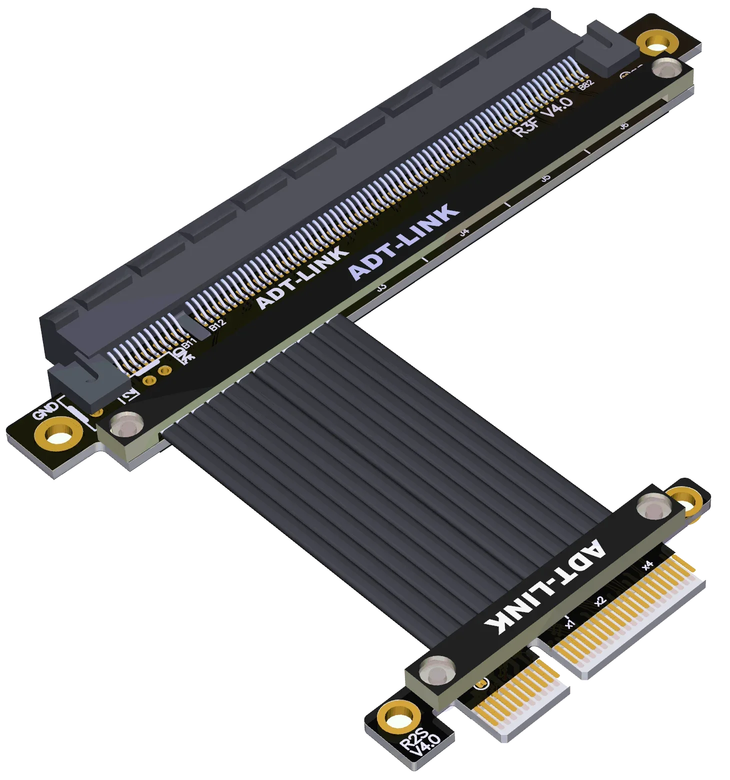 Riser Full Speed PCI Express 4.0 16x To 4x Ribbon Cable RTX 3090 Graphics Card Gen4.0 PCIE PCI E Riser Extender Dual 90 Degree