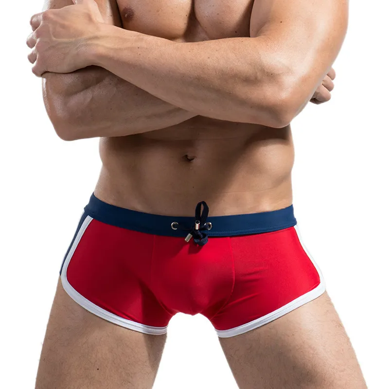 New Double Insured Swimsuit Pants Quick-dry Trunks Men Women Pleated Elastic Waist Breathable Fabric Beach pants Swimsuit