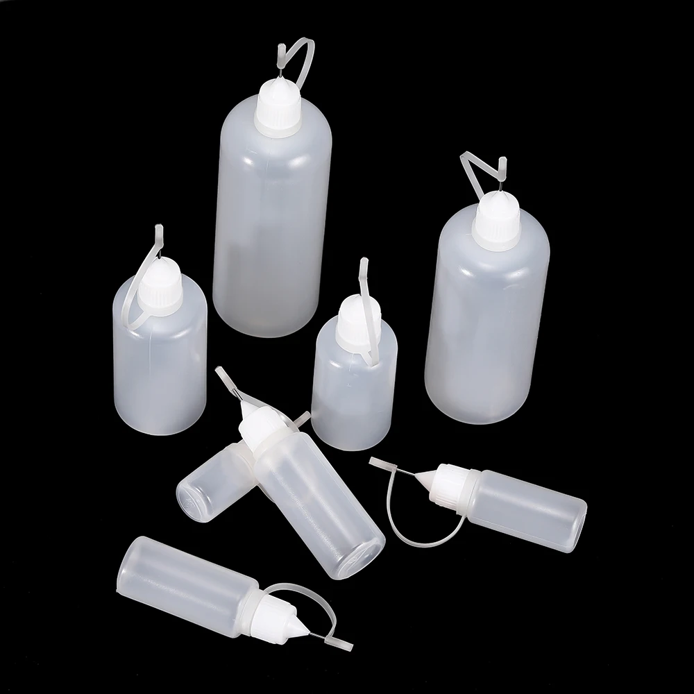 5pcs/lot 5-120ML PE Plastic Squeezable Tip Glue Applicator Plastic Bottle for Paper Quilling DIY Scrapbooking Paper Craft Tool