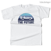 Mens Cotton The Future is Back Graphic T Shirt Street Casual Style Tee for Men and Women