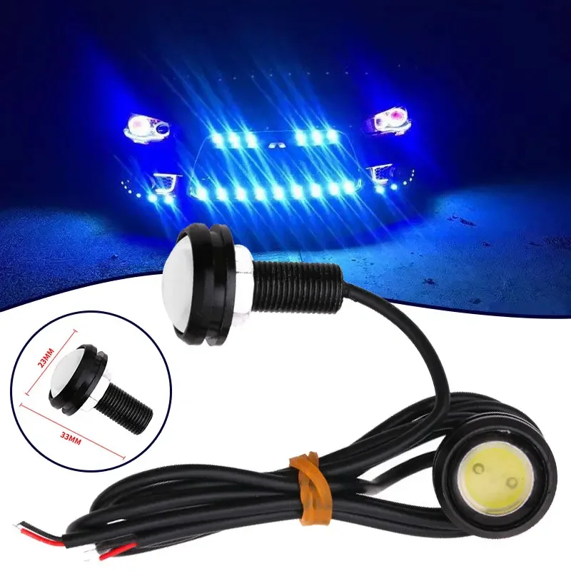 Een Paar Auto Eagle Eye Led Auto Licht Mini Richtingaanwijzer Helder Overdag Lopen 23Mm Verlichting Motorfiets Auto Rem Mistlamp