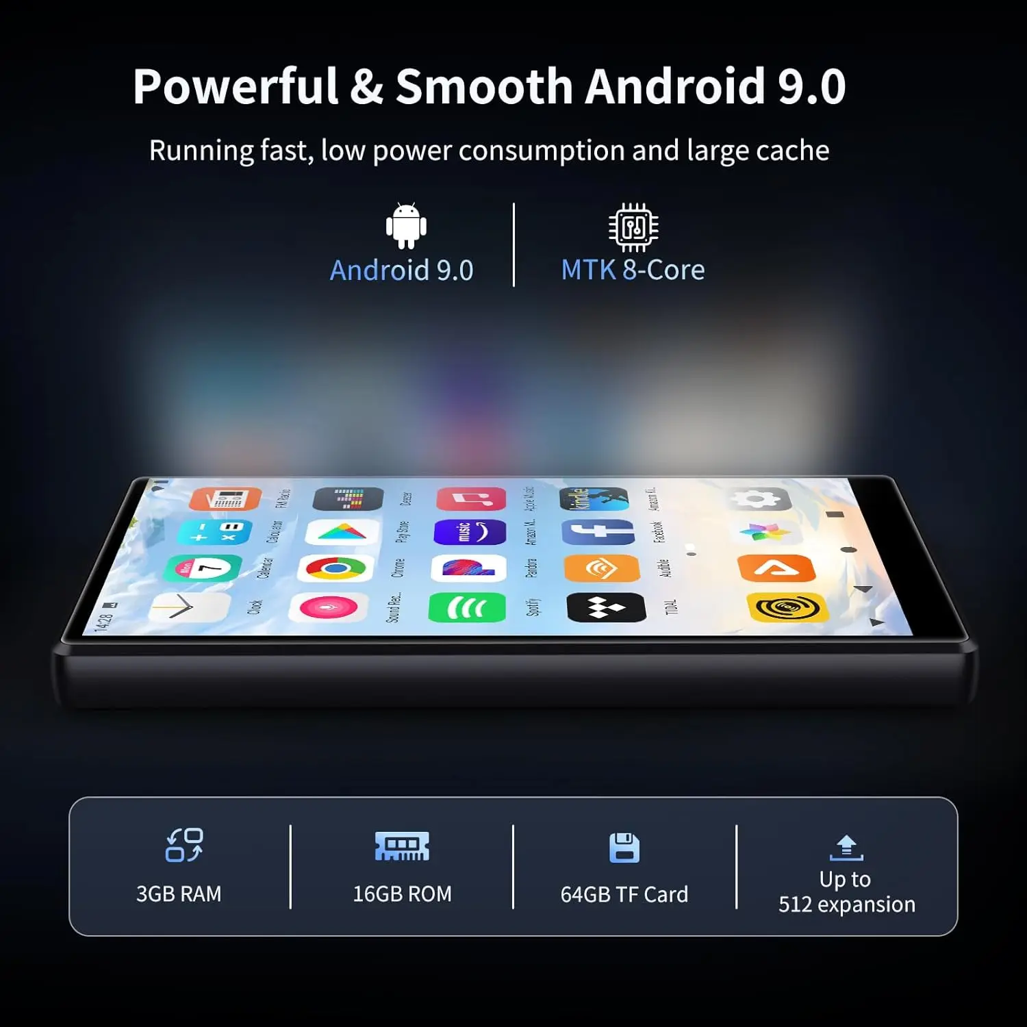 مشغل MP3 مزود بتقنية البلوتوث وواي فاي، أويلسكي (64 جيجابايت + 16 جيجابايت) 4.7 بوصة مع سبوتيفي، مشغل Amazon Music 1080P Android MP4، حتى 1 تيرابايت #3