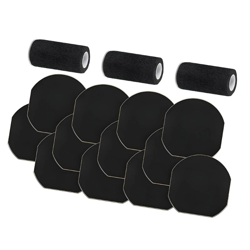 Equine Foot Cushioning Set with Cotton Packing Pads and Wrap Rolls, Coordinated for Post-Training Wrapping and Routine Horse