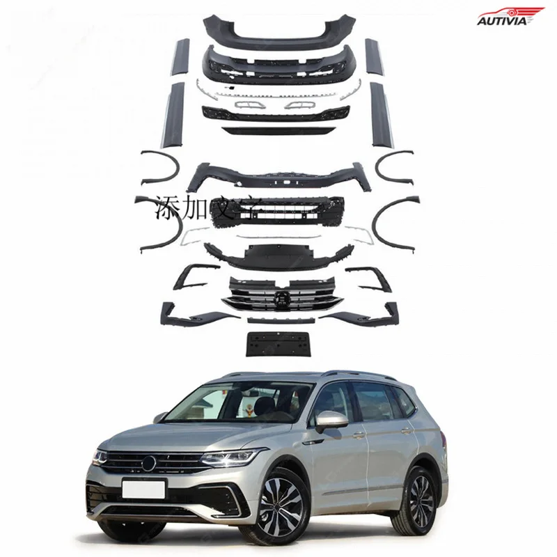 For 2022 VW Tiguan R-Line Style Body Kit, Exterior Mod Accessories With Front Bumper