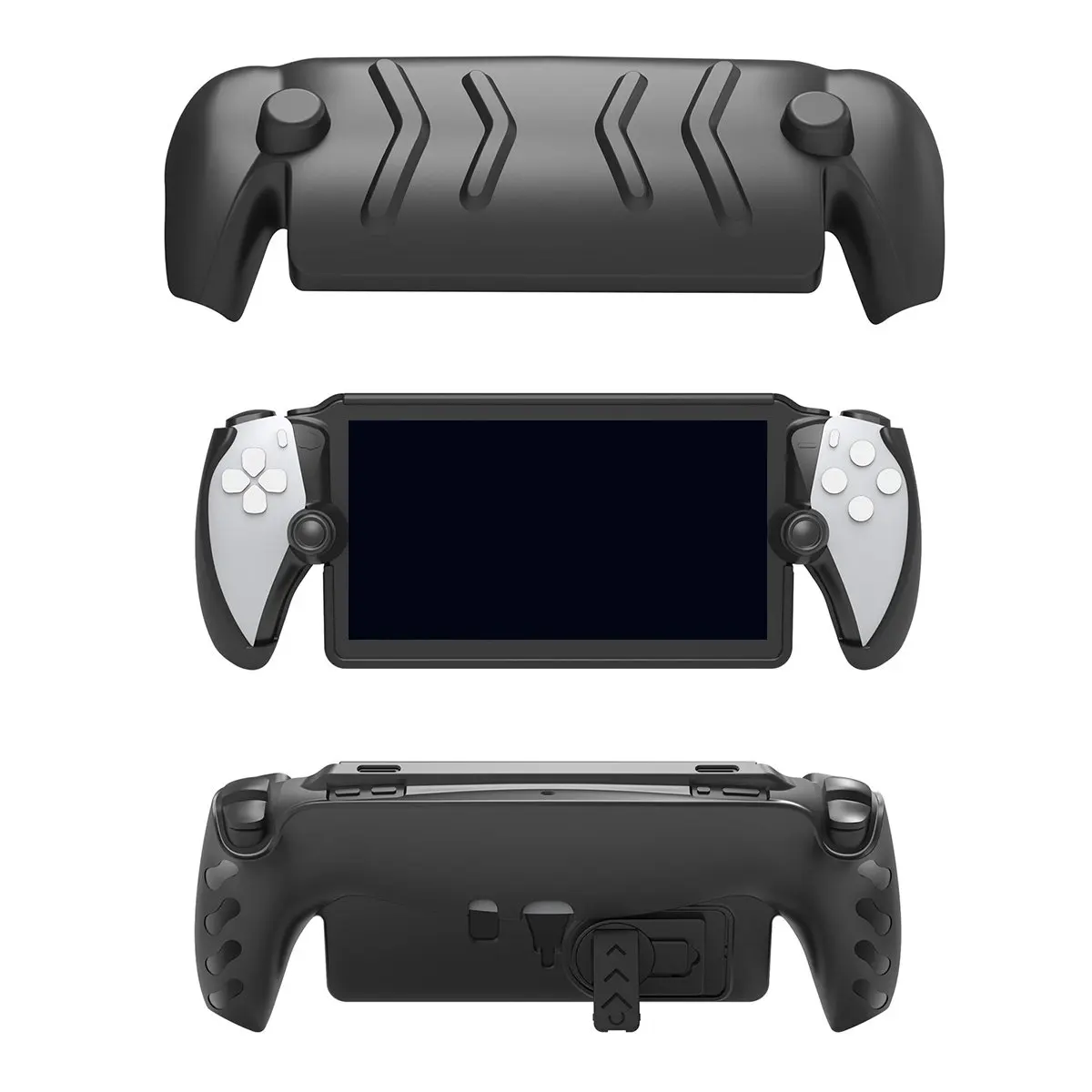 t35c-ポータルハンドヘルド用-tpu-カバーケース-折りたたみ式スタンド付き-ゲームハンドヘルド耐衝撃保護ケース-ブラック