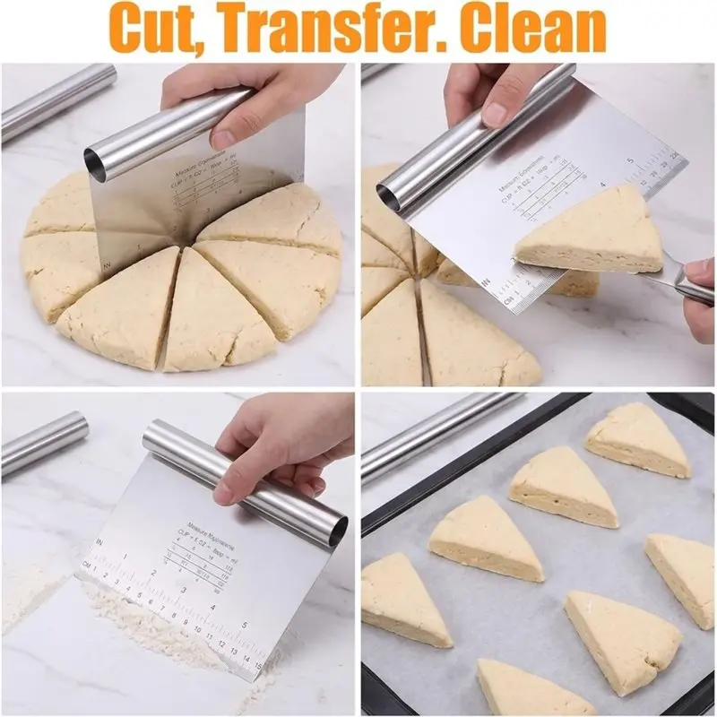 A84E-Dough Cutter Set Of 4 Pieces-Stainless Steel 12/10/8/6