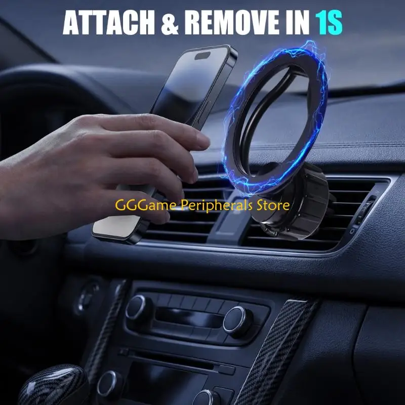 U55B Portable Phone Holder with 17mm Ball Head Adjustable Foldable Frame Car Dashboards Mobile Stand for Car & Desk